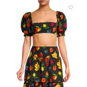 WeWoreWhat Coco Fruit-Print Crop Top Size M